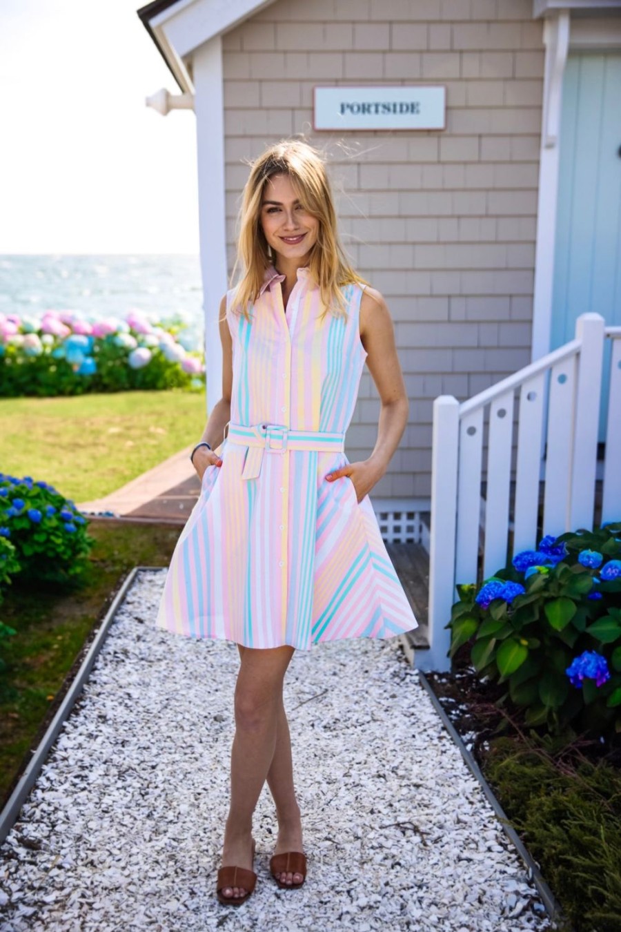 Kiel James Patrick Bahama Stripe Summering Dress Clearance