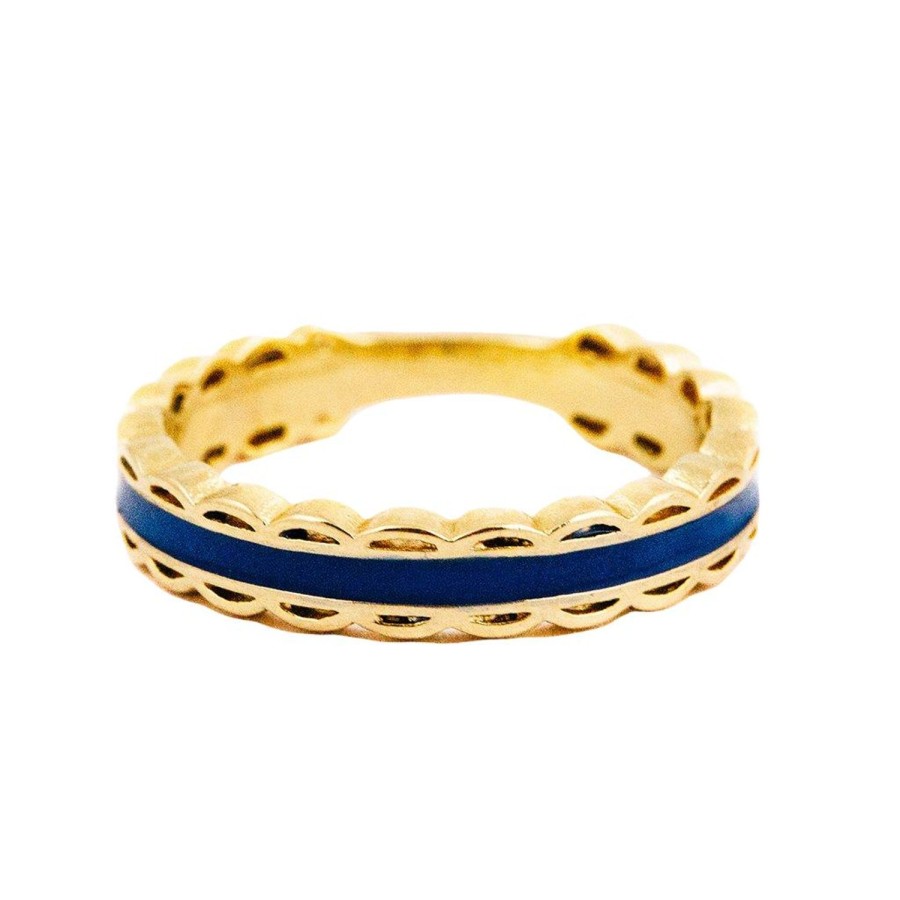 Kiel James Patrick Scalloped Ring -Navy Wholesale