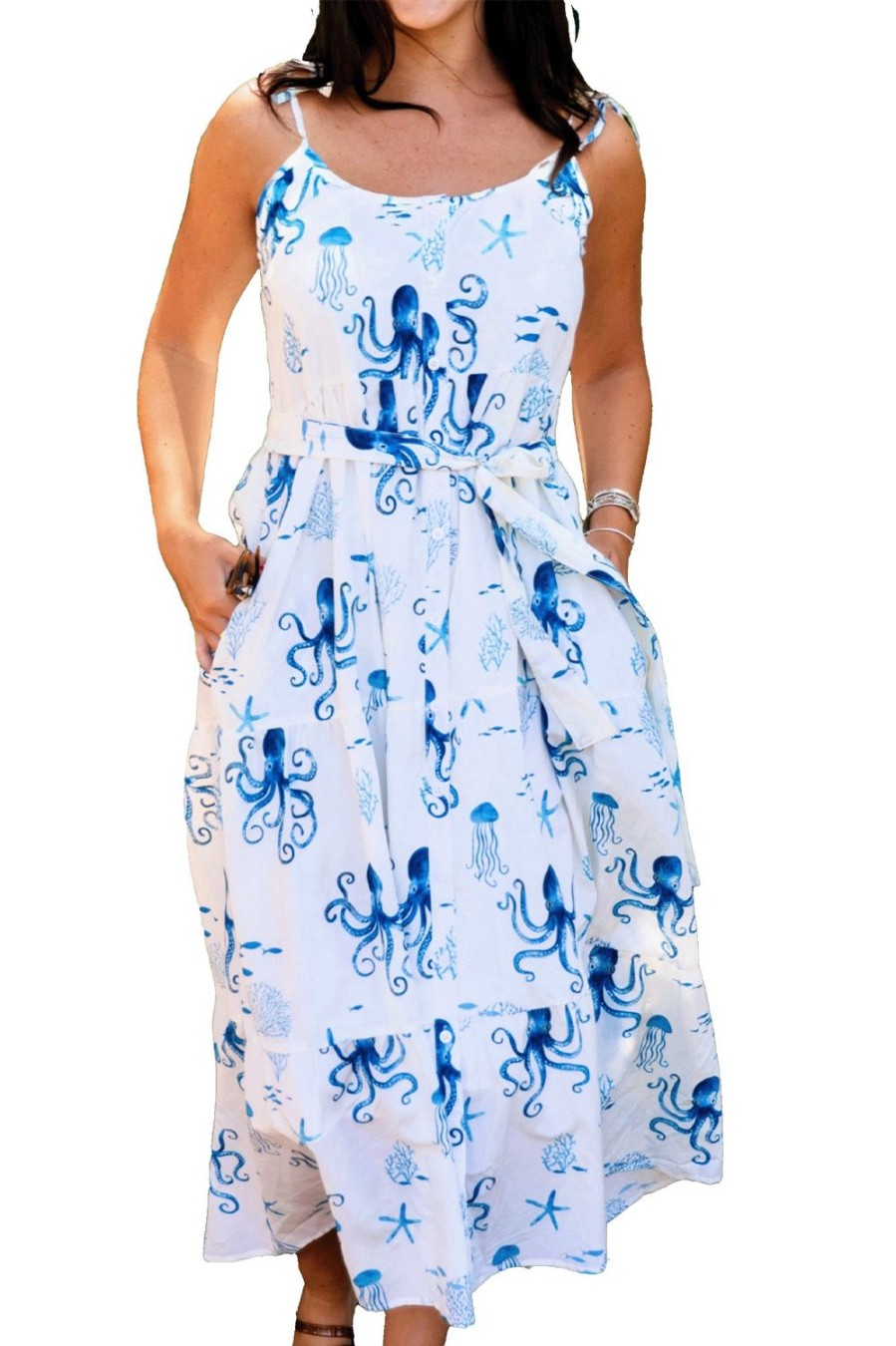 Kiel James Patrick Octopus Garden Maxi Dress Clearance