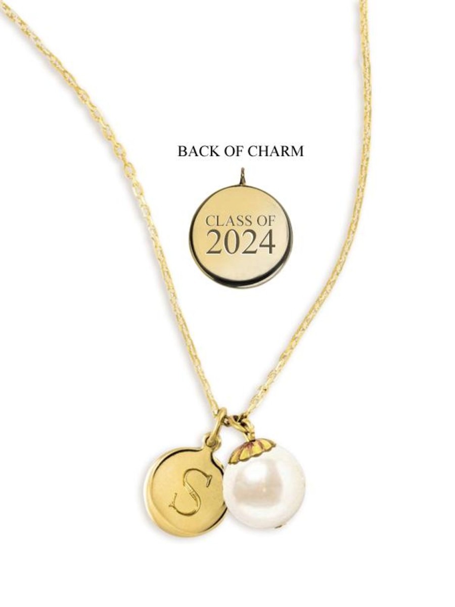 Kiel James Patrick World'S Your Oyster Gold Necklace --Class Of 2024 Online