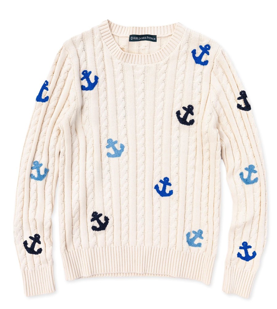 Kiel James Patrick Anchors Away Cable Knit Sweater Hot