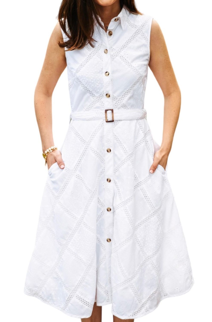 Kiel James Patrick The Audrey Eyelet Shirtdress Wholesale