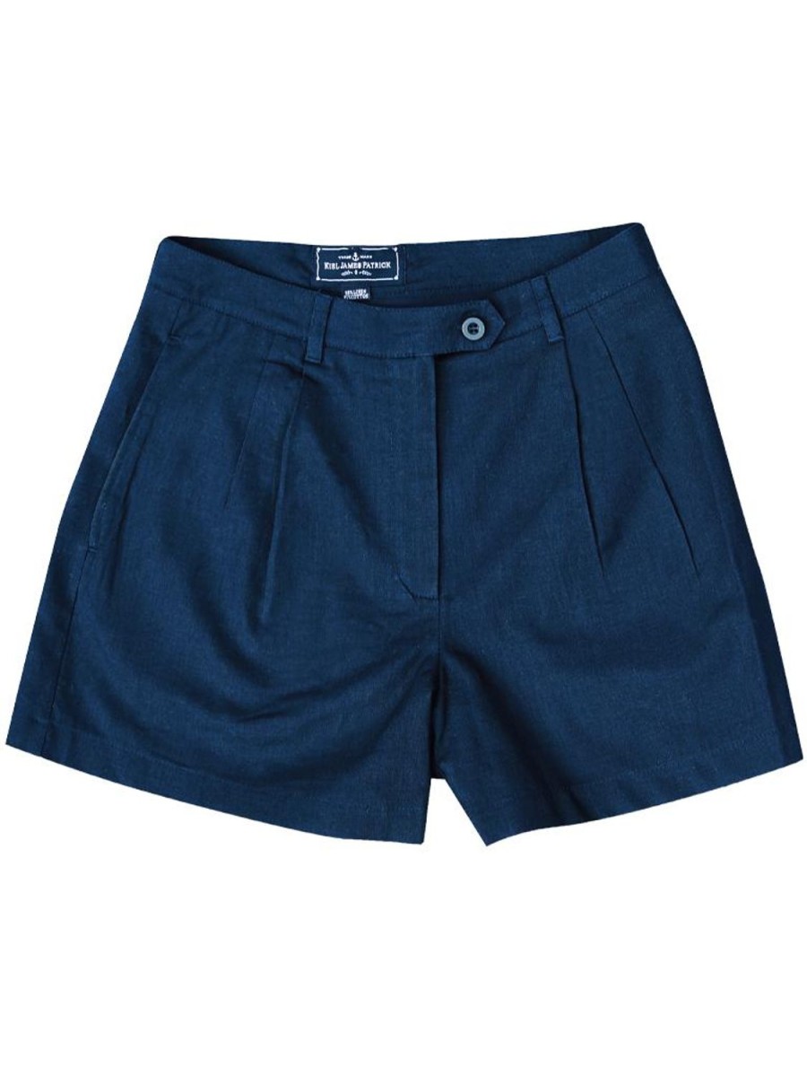 Kiel James Patrick Newport Blues Linen Shorts Clearance