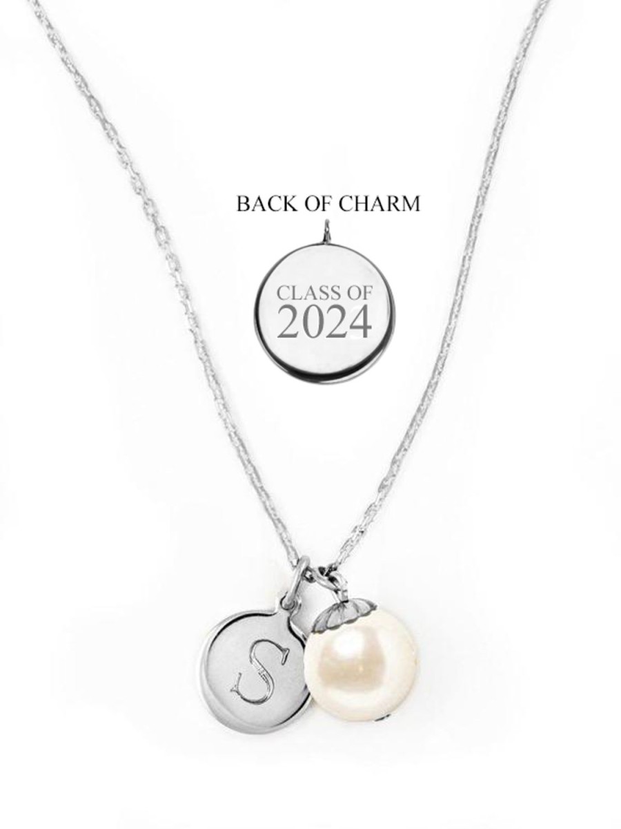 Kiel James Patrick World'S Your Oyster Silver Necklace --Class Of 2024 New