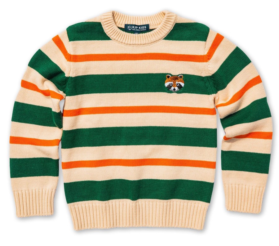 Kiel James Patrick Wilderness Raccoon Striped Kids Sweater Wholesale