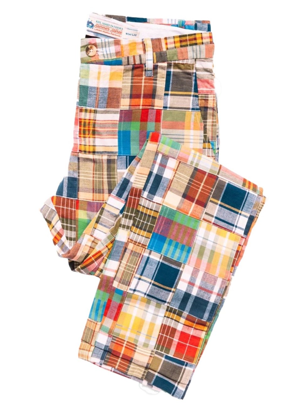 Kiel James Patrick Montauk Patchwork Madras Pants Hot