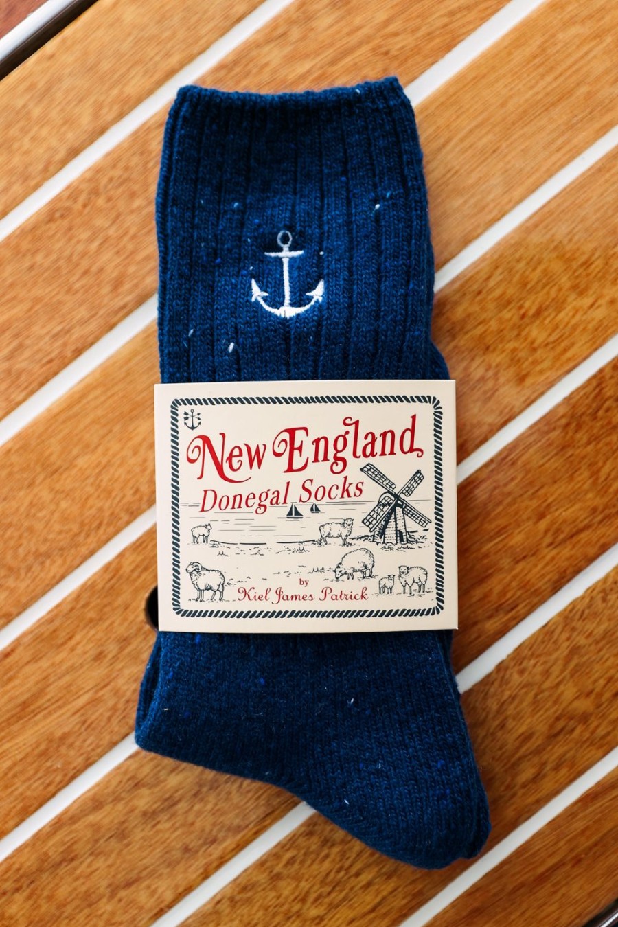 Kiel James Patrick Navy Anchor Donegal Socks Online