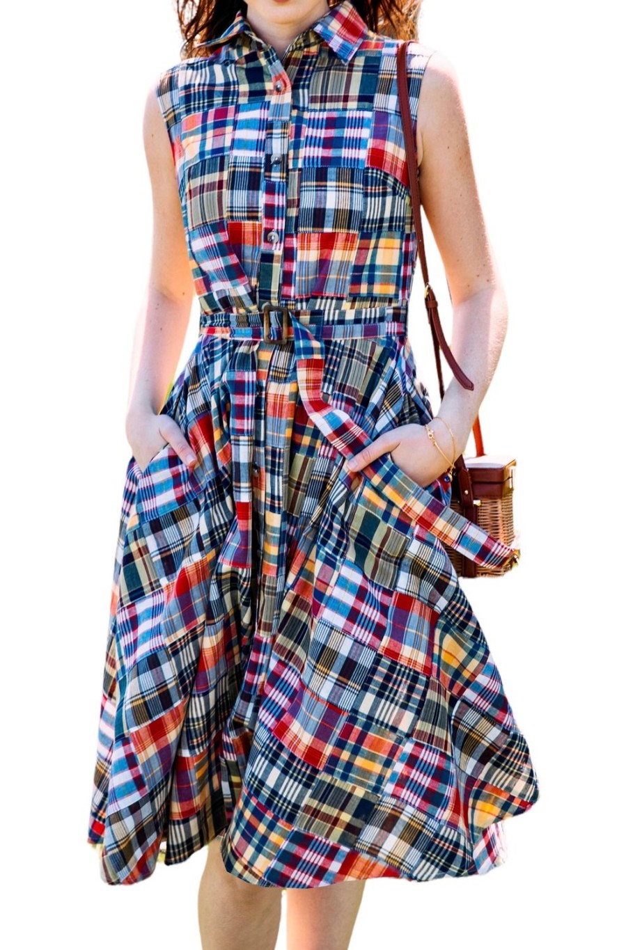 Kiel James Patrick Jacqueline Patchwork Madras Shirtdress Hot