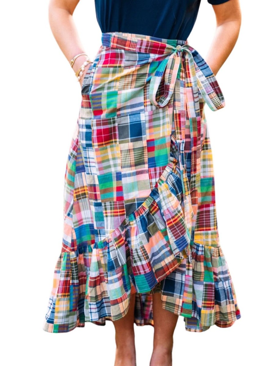 Kiel James Patrick Montauk Patchwork Madras Skirt Hot