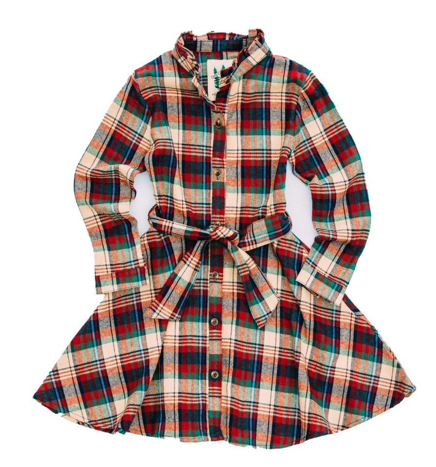 Kiel James Patrick Apple Cinnamon Kids Flannel Dress Clearance