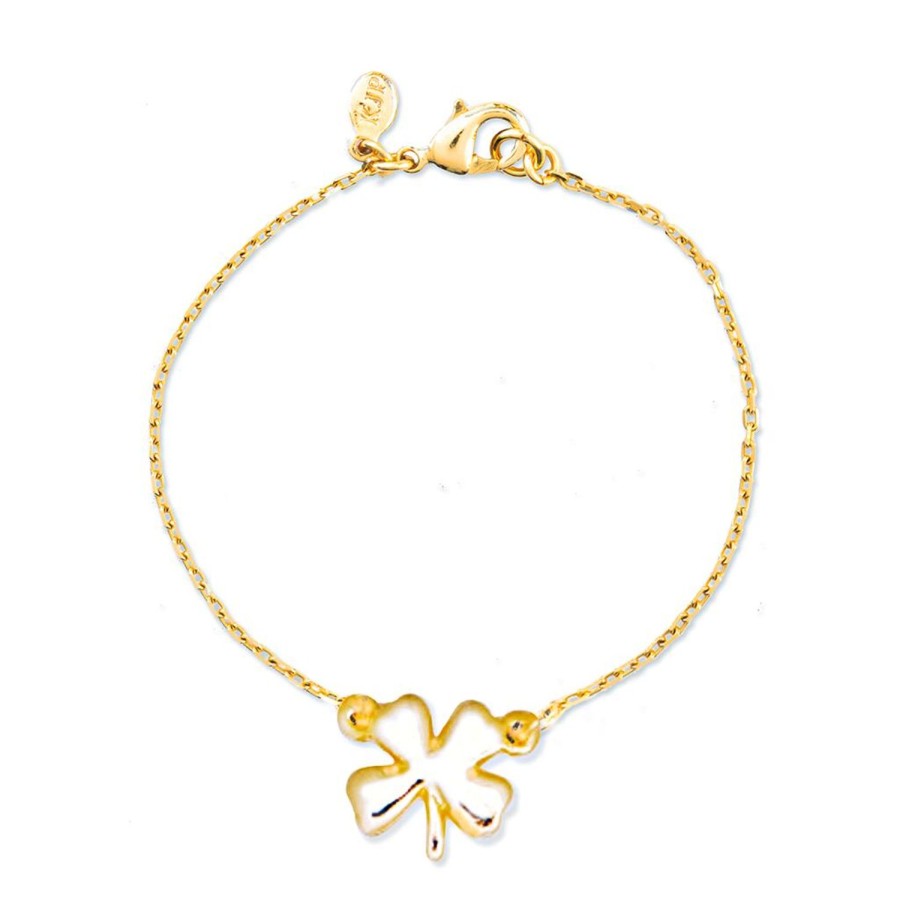 Kiel James Patrick The Gold Four Leaf Clover Bracelet New