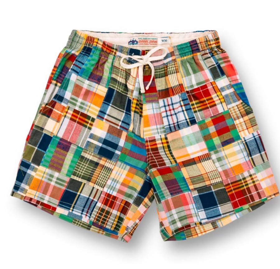 Kiel James Patrick Montauk Drawstring Madras Shorts Hot